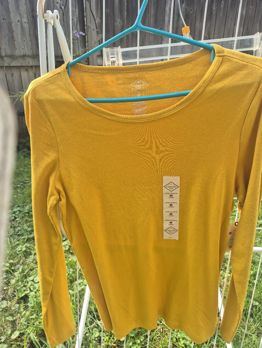 St. John's Bay Long-Sleeve Crewneck Top - Mustard